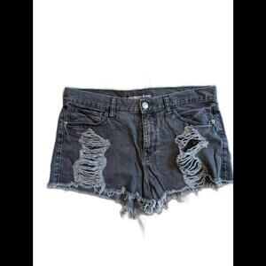 Express cut off black denim jean shorts, size 12